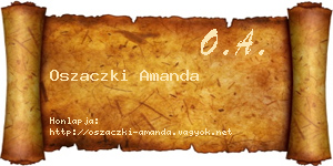 Oszaczki Amanda névjegykártya